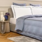 покривка за легло frette luxury herringbone dark azure