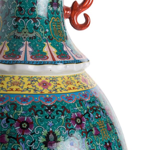 ваза asiatides chinese turquoise amphora floral