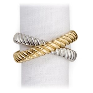 пръстени за салфетки l'objet deco twist napkin jewels gold platinum