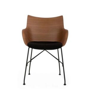 трапезарен стол kartell q/wood dark wood/black/black