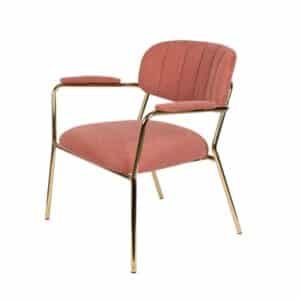 кресло white label living jolien armchair gold pink