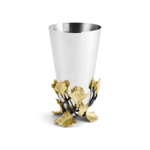 ваза michael aram golden ginkgo medium