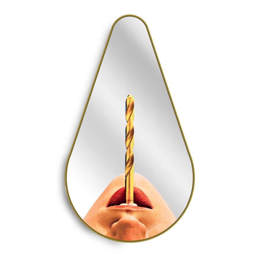 огледало seletti gold frame pear drill