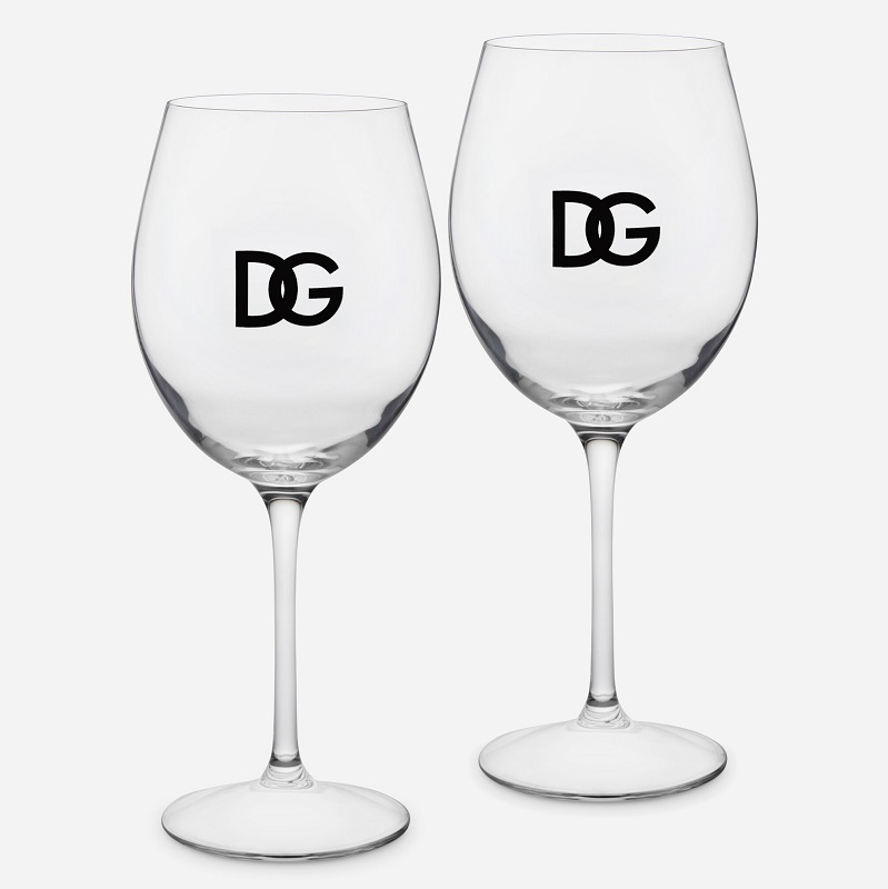 сет 2 броя чаши за вино dolce&gabbana dg logo