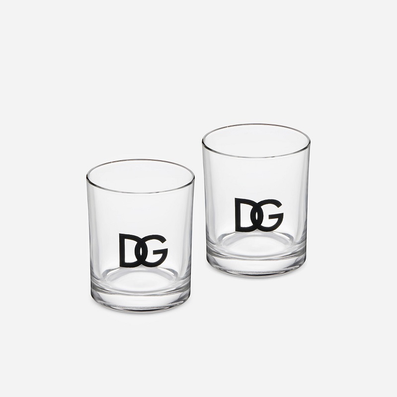 сет 2 броя чаши за вода dolce&gabbana dg logo