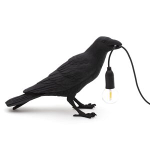 настолна лампа seletti bird waiting black outdoor