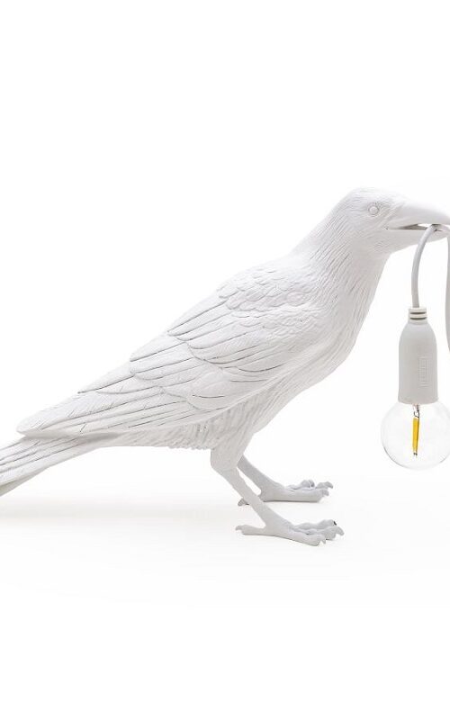 настолна лампа seletti bird waiting white outdoor