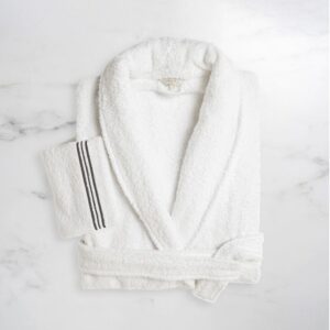 халат за баня frette triplo white slate grey