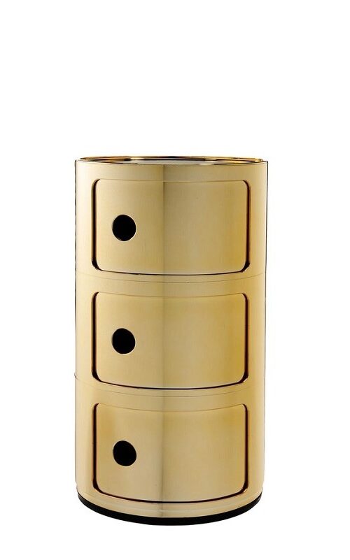 шкаф kartell componibili metal 3 elements gold