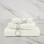 комплект хавлиени кърпи frette links embroidery savage beige grey cliff set of 5