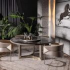 трапезна маса fendi casa ford d180 marble with lazy susan d90