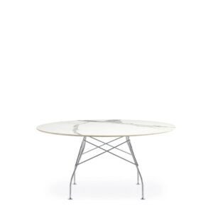 маса kartell glossy xxl white marble