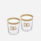 сет от 2 броя чаши за вода dolce and gabbana dg logo gold