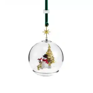 Snowman and Forest Friends Snow Globe Ornament by Michael Aram