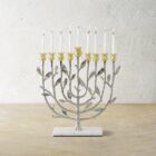 свещник michael aram pomegranate silver and gold menorah