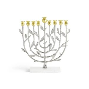 свещник michael aram pomegranate silver and gold menorah