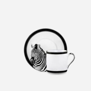 чаша за кафе с чинийка dolce and gabbana zebra busto porcelain espresso set
