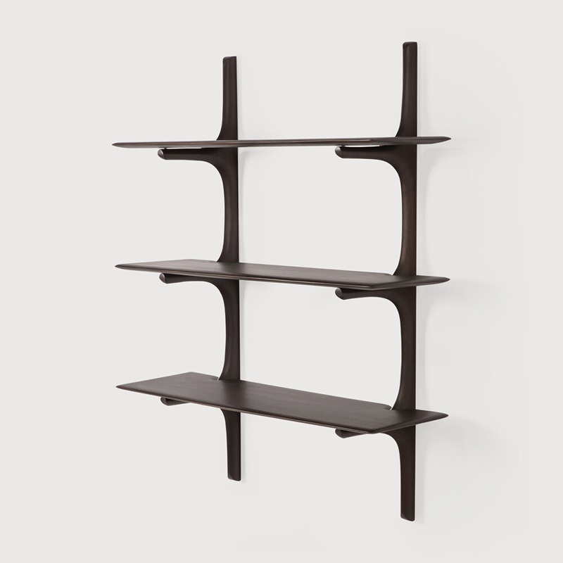етажерка за стена ethnicraft pi 3 shelves mahogany