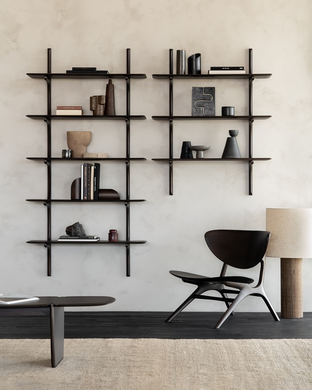 етажерка за стена ethnicraft pi 3 shelves mahogany