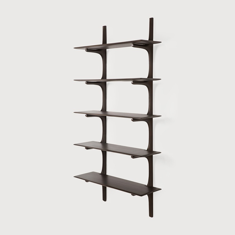 етажерка за стена ethnicraft pi 5 shelves mahogany