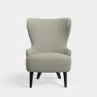 кресло tom dixon wingback micro grey white kvadrat elle boucle 0230