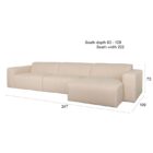 диван zuiver milka 4.5 seater right sand