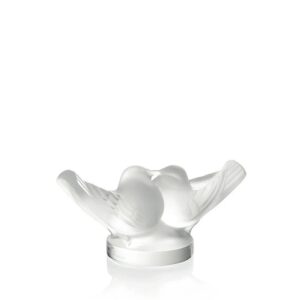 декоративна скулптура lalique 2 lovebirds large clear