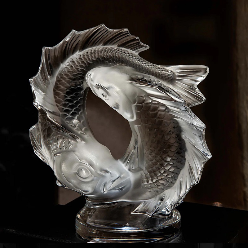декоративна скулптура lalique double fish small