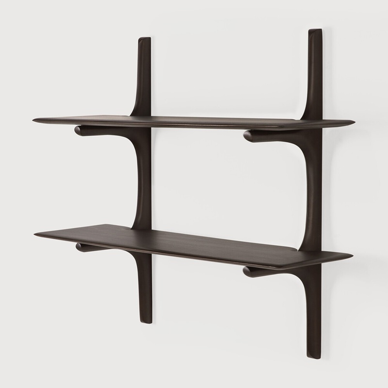 етажерка за стена ethnicraft pi 2 shelves mahogany