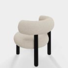 кресло tom dixon fat lounge black wood elle boucle white 0200