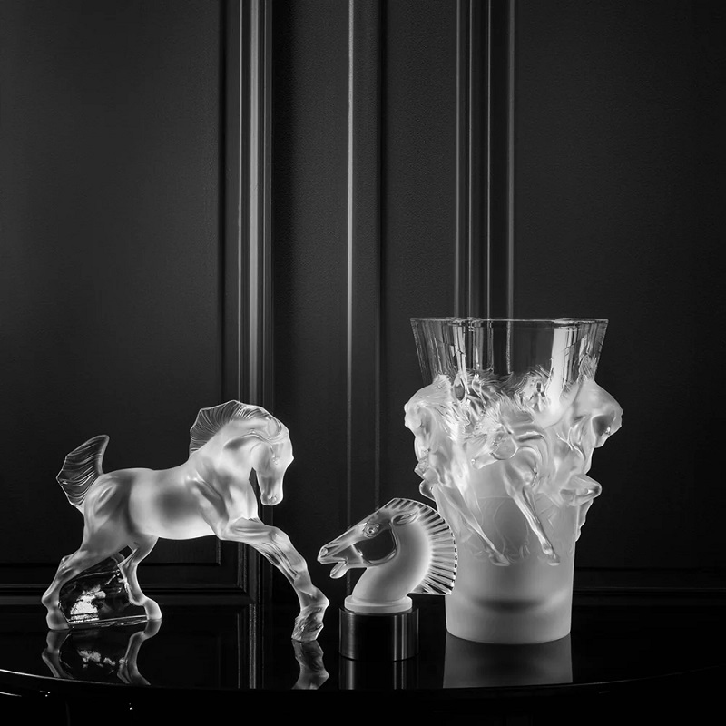 скулптура lalique horse clear