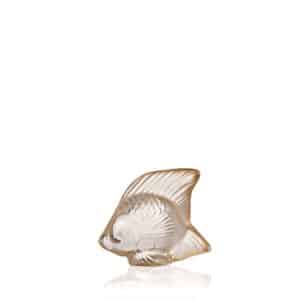 скулптурна фигура lalique fish gold luster