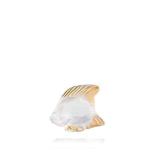 скулптурна фигура lalique fish gold sculpted