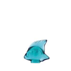 скулптурна фигура lalique fish pale turquoise