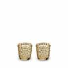 свещници lalique mossi gold luster сет 2 броя