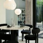 трапезен стол tom dixon fat dining black steel linara clay 93