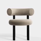 трапезен стол tom dixon fat dining black steel linara clay 93