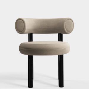 трапезен стол tom dixon fat dining black steel linara clay 93