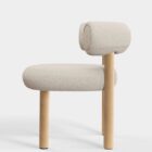 трапезен стол tom dixon fat dining natural wood elle boucle white 0200