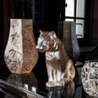 ваза lalique ombelles gold luster
