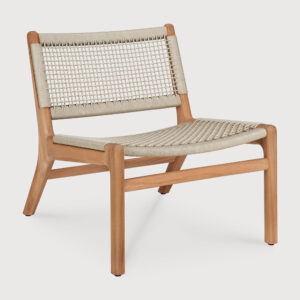 кресло ethnicraft jack woven outdoor lounge teak beige