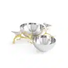 купа michael aram lovebirds silver and gold double dish