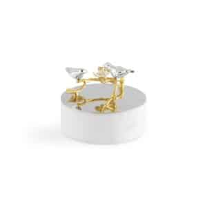 кутия michael aram lovebirds silver and gold