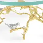 поставка за торта michael aram lovebirds silver and gold glass