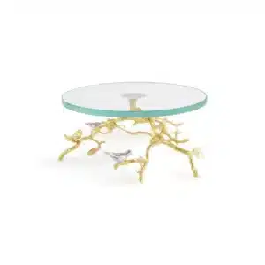 поставка за торта michael aram lovebirds silver and gold glass
