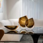 ваза gardeco canoe dark amber